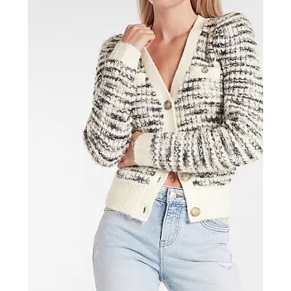 Express Space Dye Button Up Cardigan Gray Size Small - Picture 1 of 10